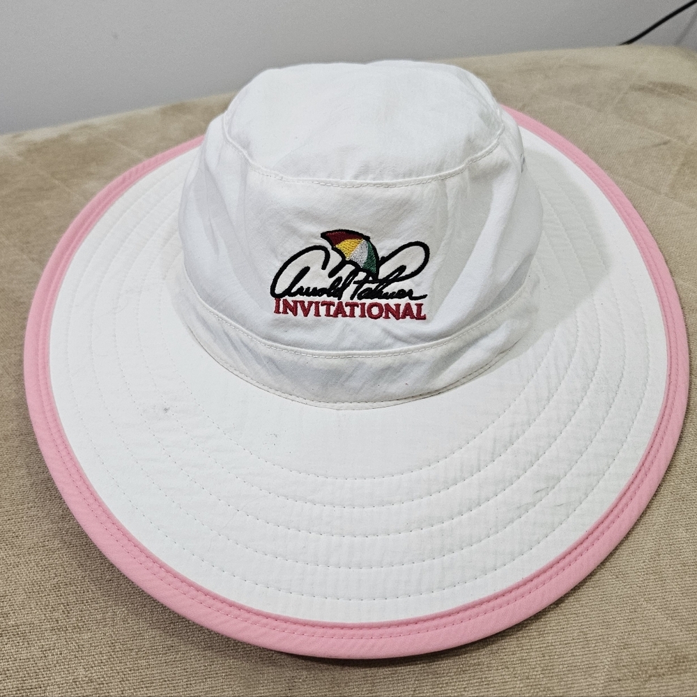 Women's PGA Arnold Palmer Invitational Pink & White Embroidered Sun Hat!